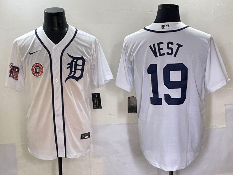 Men 2025 Detroit Tigers #19 Vest White Game Nike MLB Jersey style 7